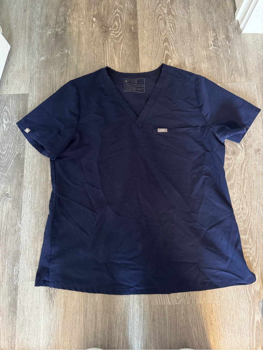 Figs Women's Navy V-Neck Short Sleeve Scrub Top